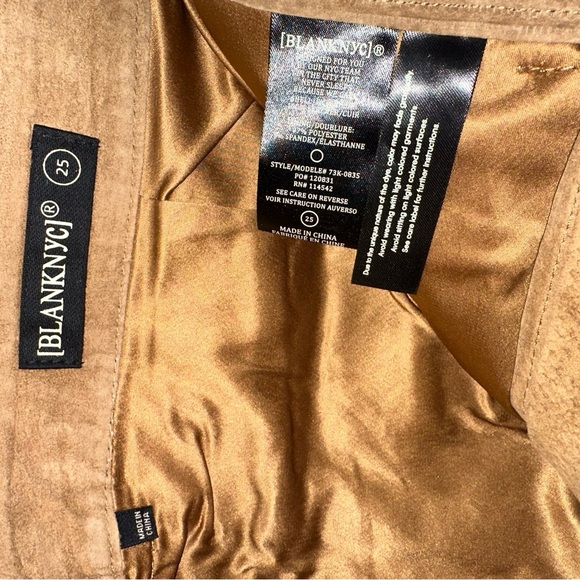 NEW BLANKNYC Pecan Brown 100% Genuine Leather Suede Mini Skirt 25 Boho NWT - Picture 13 of 15